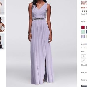 David's Bridal Bridesmaid Dress Size 8 Color Iris